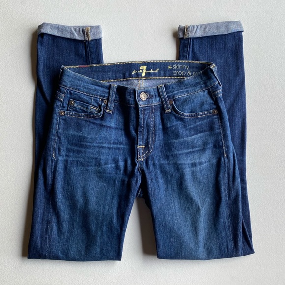 7 For All Mankind The Skinny Crop & Roll Jeans - Picture 5 of 8